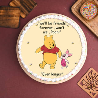 Pooh Friendship Day Photo Cake